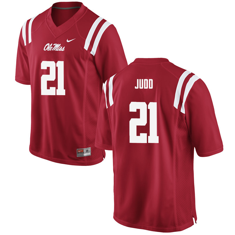 Ole Miss Rebels #21 Akeem Judd College Football Jerseys-Red